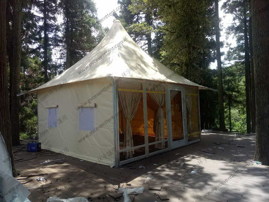 White PVC Event Tent Aluminum Structure Pagoda , High Peak Tent 5 X 5m With Decoration
